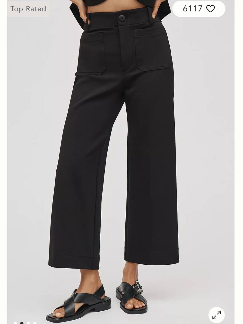 Maeve Black High-Rise Wide-Leg Knot Colette Pants